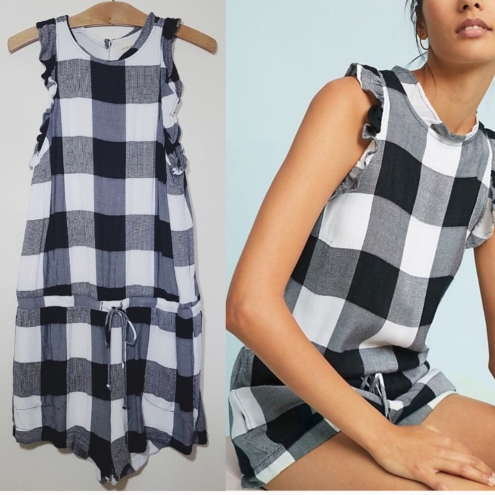 Cloth and Stone Gingham Romper, M